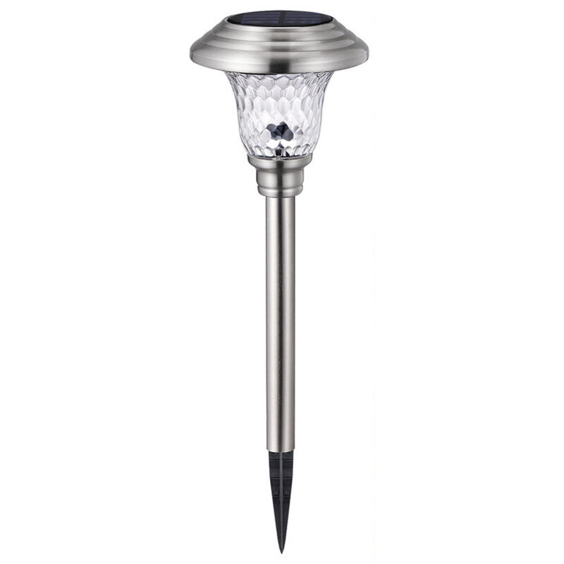 Lampe de jardin solaire d'extérieur, éclairage solaire en acier inoxydable, lumière blanche chaude, éclairage de chemin solaire étanche, éclairage de