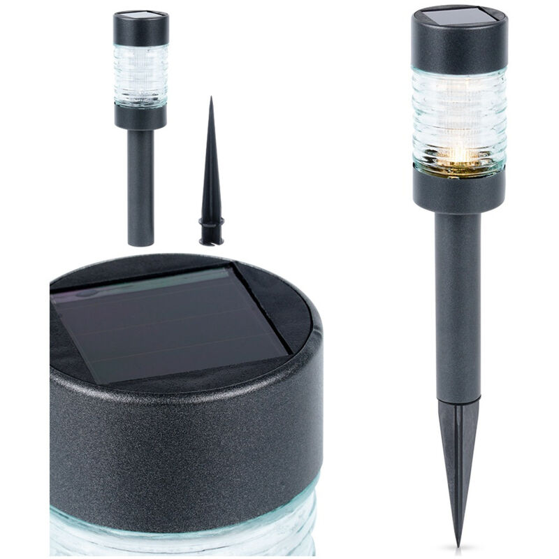 Lampe de jardin solaire, lampe de sol à LED avec capteur