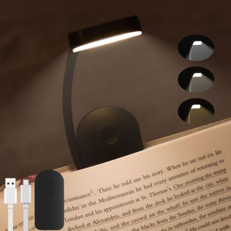 Lampe de lecture à clipser, lampe de lecture portable pliable à clipser pour lire la nuit au lit, lampe de lecture de livre réglable et rechargeable, lampe de livre LED cadeau pour les lecteurs