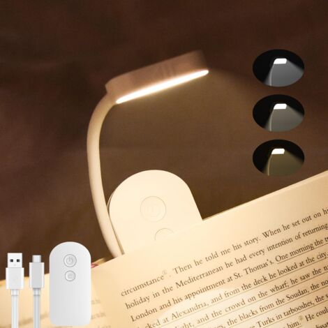 Lampe de lecture à clipser, lampe de lecture portable pliable à clipser pour lire la nuit au lit, lampe de lecture de livre réglable et rechargeable, lampe de livre LED cadeau pour les lecteurs
