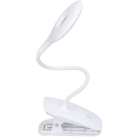 Lampe de lecture à clipser LED Clip rechargeable USB sur 3 modes d\'éclairage Commande tactile réglable