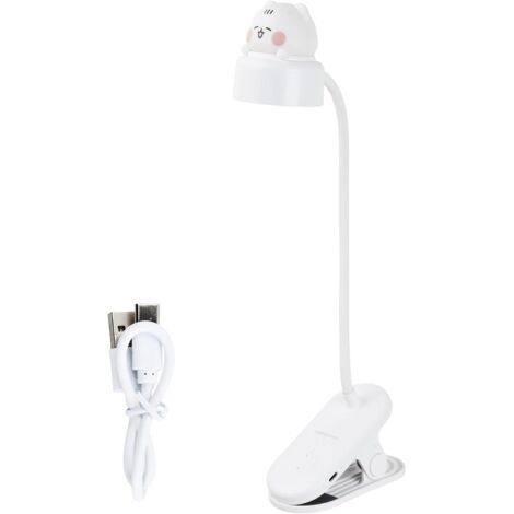 Lampe de lecture à pince rechargeable par USB, lampe de chevet LED à 3 niveaux de luminosité, batterie 500 mAh, conception à pince flexible à 360°, adaptée à la lecture et au travail.