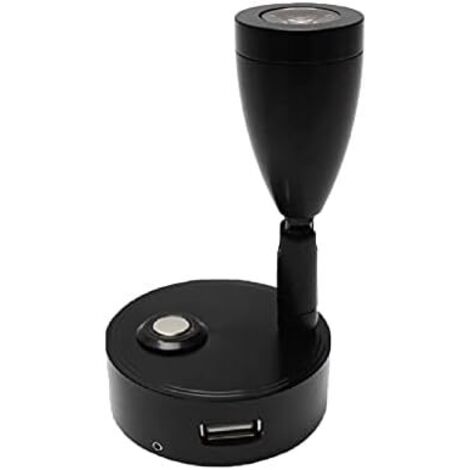 Lampe de lecture avec interrupteur tactile marche/arrêt et support USB. 5 V/2 A, convient aux caravanes, camping-cars,bateaux,lumière blanche (noir)