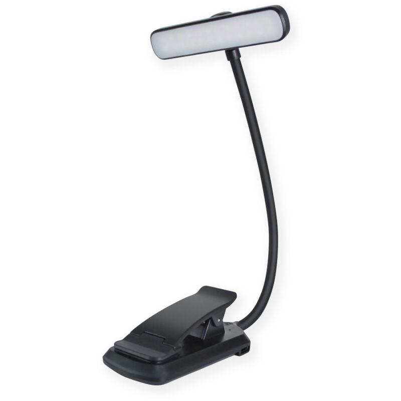 Lampe de Lecture avec Pince, Lampe de Livre LED à Clipser, Luminosité Réglable en Continu, 3 Modes de Température de Couleur, Rechargeable en USB-C,