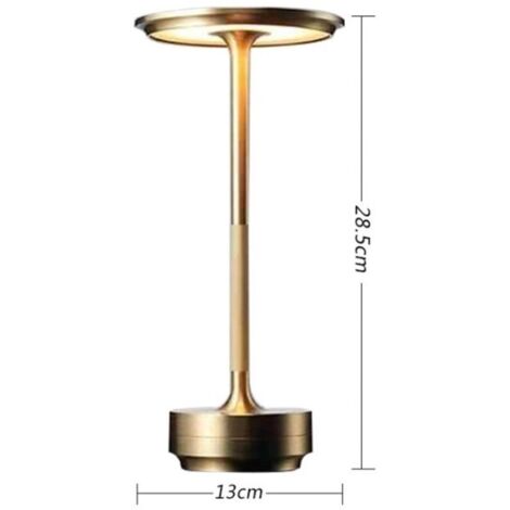 Lampe de lecture de chevet tactile à intensité variable, lampe de chevet minimaliste pour chambre à coucher, lampe de Table sans fil à commande tactile 2000 mAh,Gold