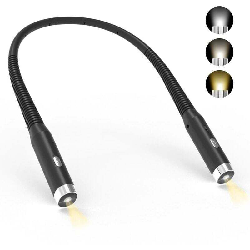 Lampe de Lecture de Cou-Lampe lecture Rechargeable3 Niveaux de Luminosité Réglables-Pliable à 360°- Liseuse LED USB pour Voyager-Tricoter-Camping