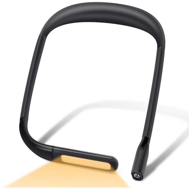 Lampe de Lecture de Cou, Lampe LED Rechargeable USB Flexible Lampe Livre pour Lire au Lit Portable Liseuse 3 Couleurs Luminosité Réglable Light pour