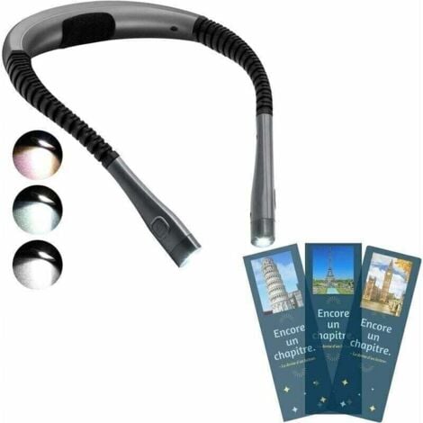 AIMOONSA Lampe de Lecture de Cou Rechargeable, Lampe pour lecture au Lit, 3 Couleurs, 6 Niveaux de Luminosit, Bras Pliables, Longue Dure de Vie, Parfaite pour la Lecture,Le Tricot,la Rparat