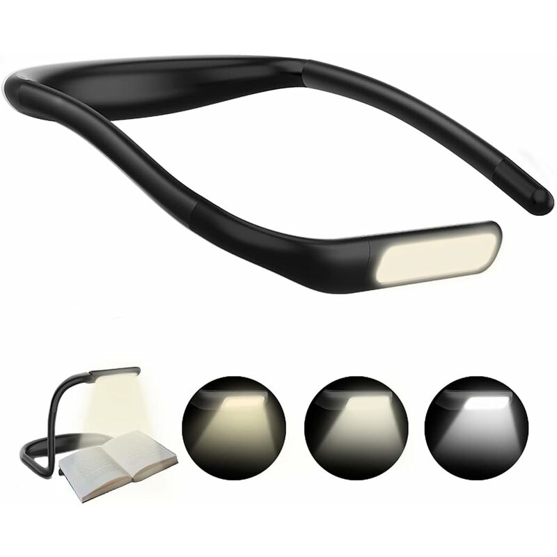Linghhang - Lampe de Lecture de Cou Rechargeable,Lampe de bureau led pliable 1800mAh,Gradation Progressive & 3 Modes de Couleur,Réglage rotation