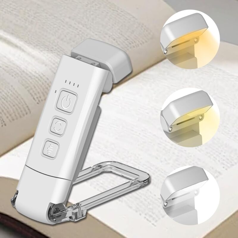 Lampe de Lecture, Lampe Lecture au Lit, 3 Modes de Couleur & 5 Niveaux de Luminosité, Lampe LED Rechargeable, Lamp Livre Lecture Rechargeable, Cadeau