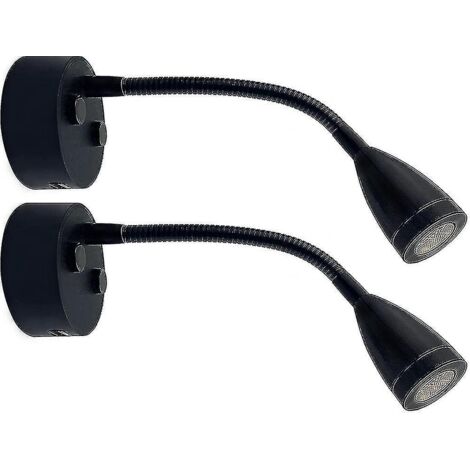 Lampe de lecture LED 12-24 V, lampe de lecture à intensité variable avec chargeur USB pour camping-car, camion de voyage, caravane, lampe de chevet, lot de 2 - noir