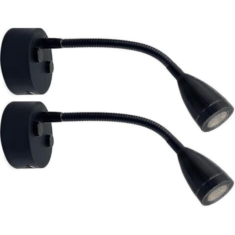 Lampe de lecture LED 12-24 V, lampe de lecture à intensité variable avec chargeur USB pour camping-car, camion de voyage, caravane, lampe de chevet, lot de 2, noir