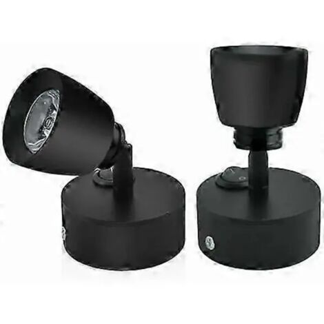 Lampe de lecture LED 12 V 3 W, applique murale noire avec interrupteur, orientable à 180°, pour camping-car, bateau, voiture ou caravane.