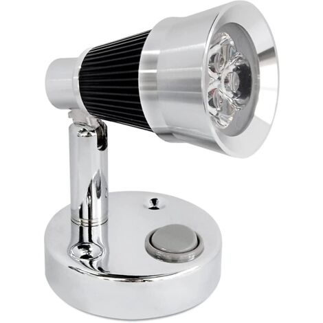 Lampe de lecture LED 12 V avec abat-jour noir - Éclairage blanc chaud pour camping-car, voiture, bateau, caravane et maison