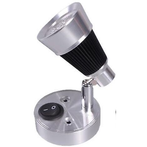Lampe de lecture LED 12 V avec abat-jour noir - Éclairage blanc froid pour cartes, idéale pour camping-car, voiture, bateau, caravane et maison.