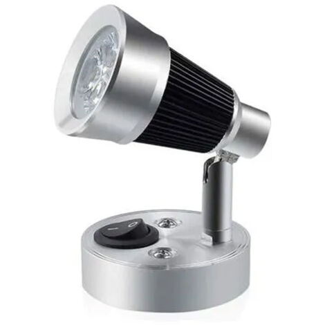 Lampe de lecture LED 3W 12V pour camping-car, petite applique murale 90° Spot intérieur réglable pratique avec interrupteur