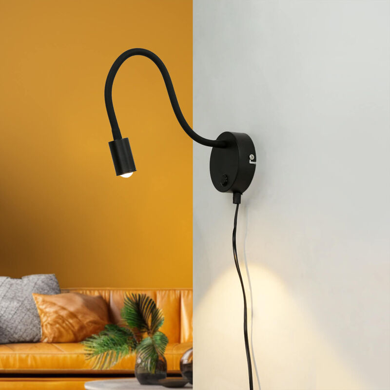 Lampe de lecture led avec câble bras flexible applique pour pour la chambre d'adolescent