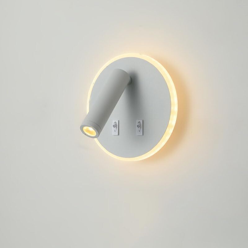 Lampe de lecture LED avec deux interrupteurs, réglable, lampe de chevet rotative à 350°/90°, adaptée à la chambre à coucher.