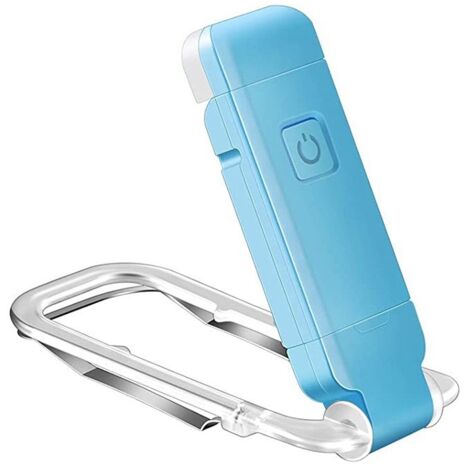 Lampe de lecture LED clip rechargeable USB – lampe marque-page – luminosité réglable – idéale pour lecture au lit,Bleu