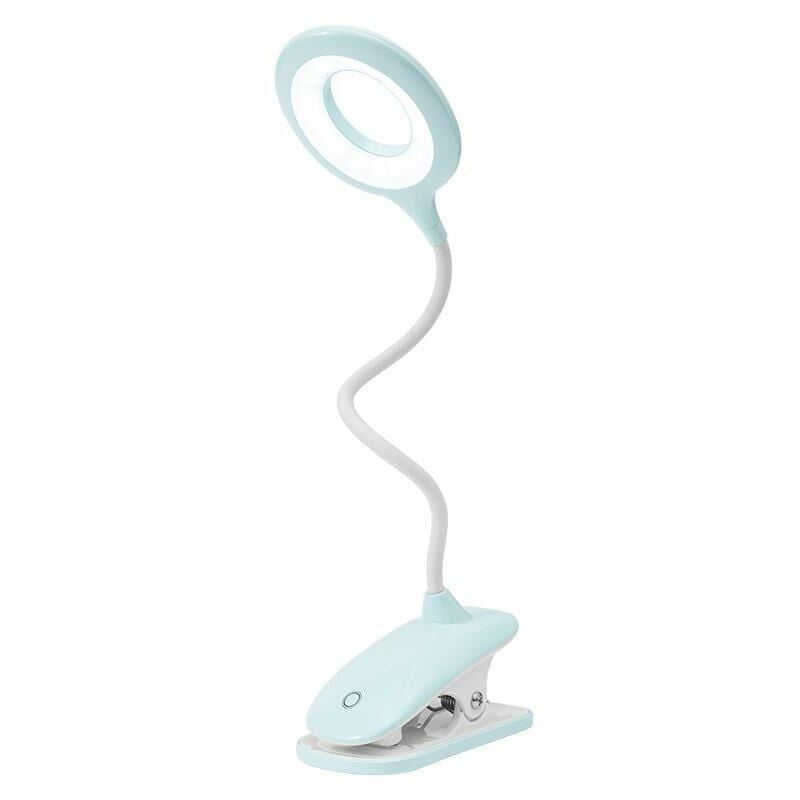 Lampe de Lecture LED Lampes Clips Lampe de Bureau pour enfant avec Cou Flexible USB rechargeable eReaders étudier le travail,Blanc