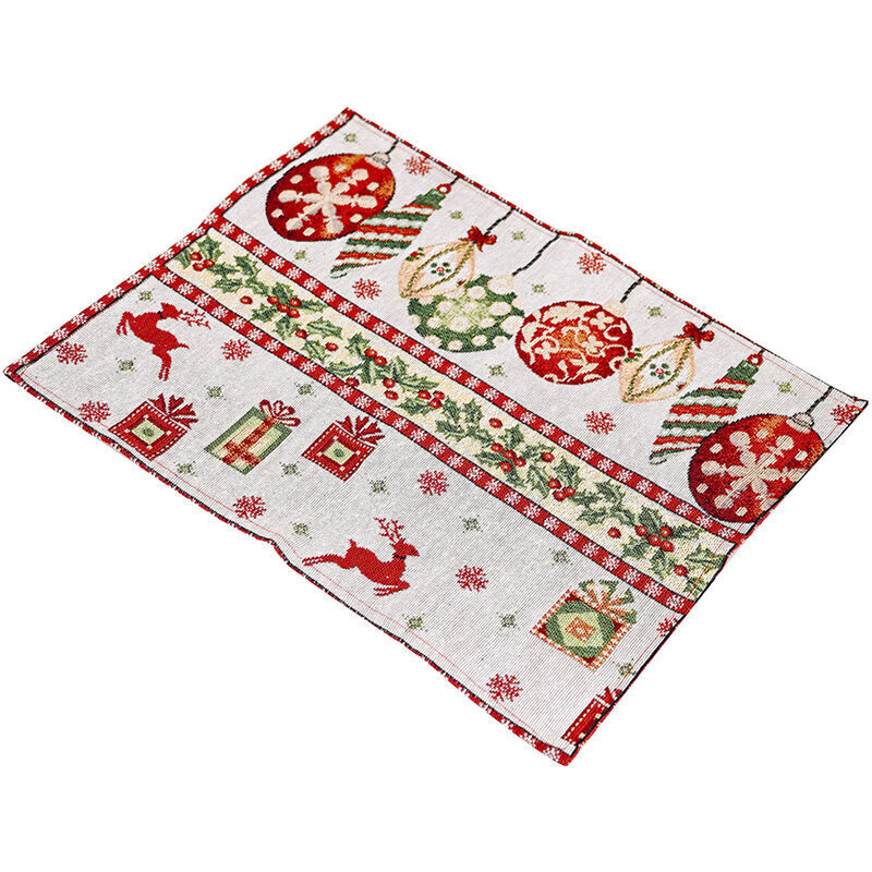 Couverture de table de Noel de Noel Nappe Chemins Decoration Tapis de table Coussin d'isolation Elk Motif Design Conception pliable pour Fete des