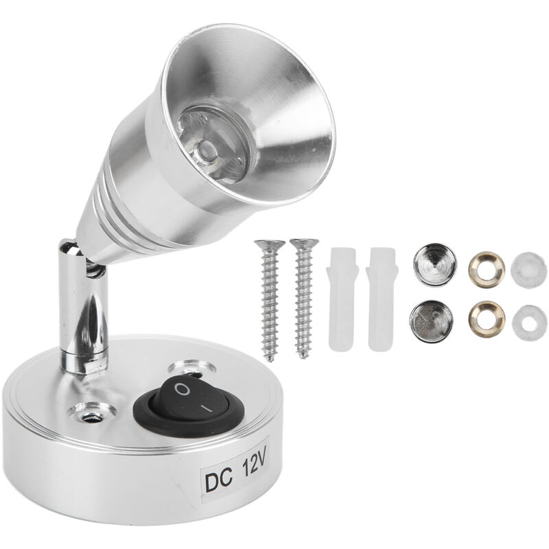 Lampe de Lecture LED pour Camping-car, 12V, 3W, Intérieur Flexible, pour Camion, Remorque, Bateau, Yacht, Caravane (couleur claire).