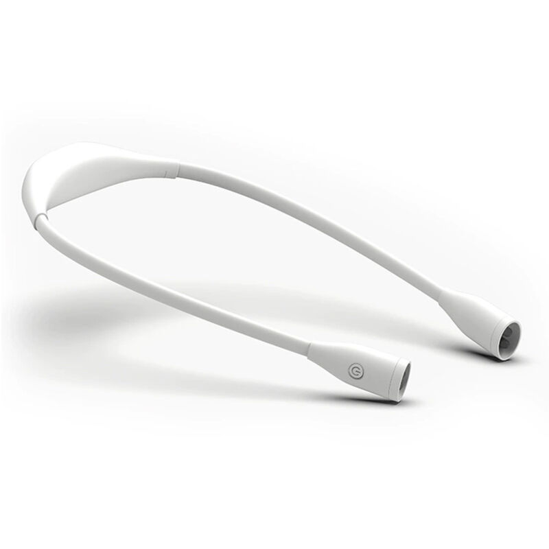 Linghhang - Lampe de lecture led pour le cou, flexible, 3 couleurs, intensité variable, rechargeable par usb, lampe de chevet mains libres, blanche
