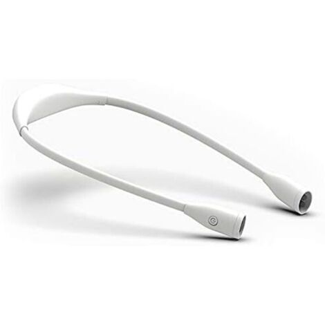 Lampe de lecture LED rechargeable par USB avec 3 couleurs et 9 niveaux de luminosité, bras flexible pour lecture, tricot, crochet, couture, réparation et camping (blanc)