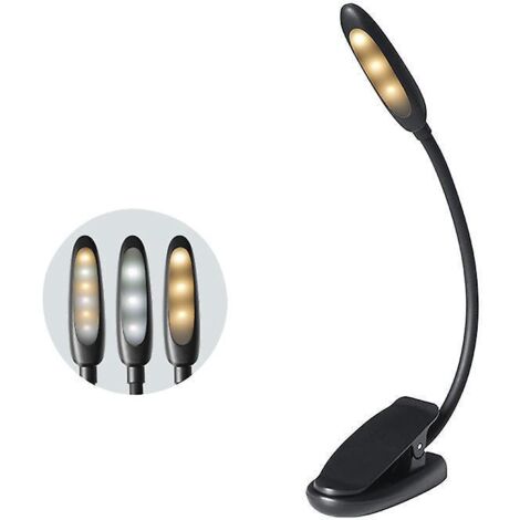 lampe De Lecture,  Leds Liseuse Lampe Clip Usb Rechargeable, 360cou Flexible, 3 Temprature De Couleur(blanc/chaud/blanc Chaud), Mini Veilleuse Pou