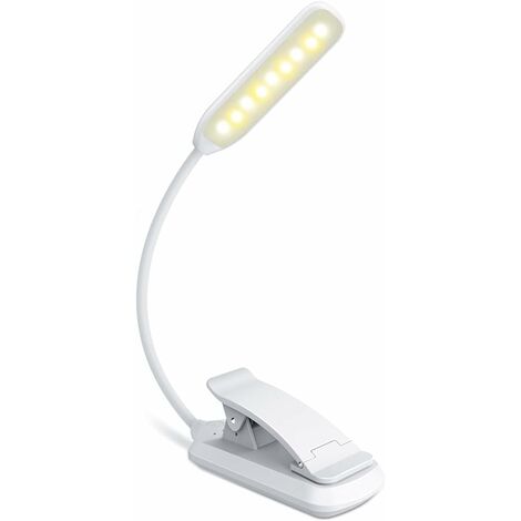 Lampe de lecture LITZEE 9 LED Lampe de Lecture, Rechargeable Liseuse Lampe en 3 Mode Luminosité (Blanc Froid/Jaune Chaud), Gradation Progressive Liseuse pour Livre au Lit, Pince Lampe Livre pour Lectu