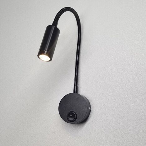 Lampe de lecture murale avec interrupteur tactile à intensité variable, lampe de chevet LED avec interface USB, lampe flexible à col de cygne de 3 W