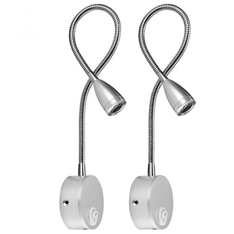 Lampe De Lecture Murale Flexible 3 w Avec Prise Européenne Et Interrupteur, Appliques Murales Pour Lire, Livres, Tête De Lit, Chambre à Coucher (2