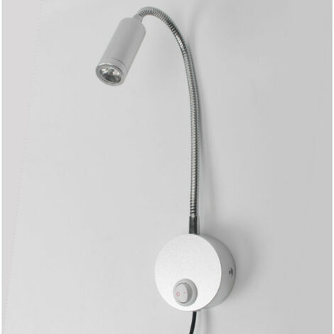 Lampe de lecture murale LED dimmable – Applique flexible col de cygne avec port USB – Rotation 360° – 3W pour lecture au lit