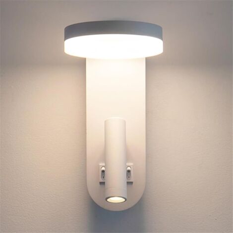 Lampe de lecture murale pour chambre à coucher - Lampe de chevet orientable à 350°, idéale pour les hôtels, les salons et les bureaux - Blanche,1