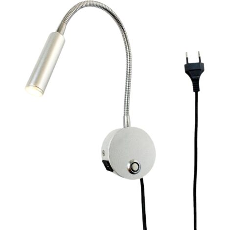 Lampe de lecture murale tactile à intensité variable avec port USB et interrupteur, bras flexible et douille, lampe de chevet murale 3W pour lire au lit, chambre