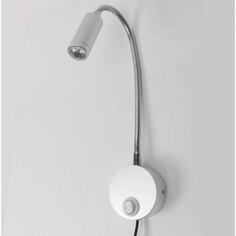 Lampe de Lecture Murales Tactile Dimmable Applique Liseuse LED Tete de Lit avec Port USB et Interrupteur, Flexible Col de Cygne Lumière avec Prise, 3W Lampe Chevet Murale pour Lire au Lit, Chambre