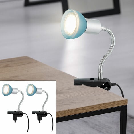 Lampe de lecture pince de lit lampe de bureau lampe de lecture à pince  batterie LED rechargeable, variateur tactile, 1x LED 3W 120Lm blanc neutre,  LxPxH 43x43x49 cm