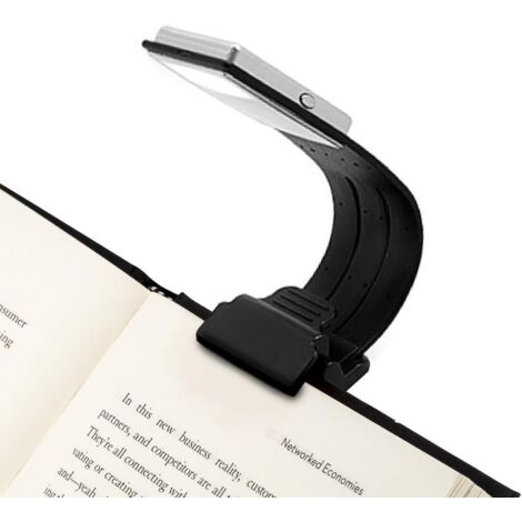 Lampe de lecture pince-livreLampe de lecture pince-livre Lampe de lecture à LED avec luminosité réglable en continu Portable et flexible (noir),
