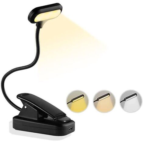 lampe De Lecture Pour Livre 3 Modes De Luminosit (blanc Froid&chaud), 360 Cou Flexible Mini Veilleuse Pince Lampe Livre Lampe De Lecture Clip Pour