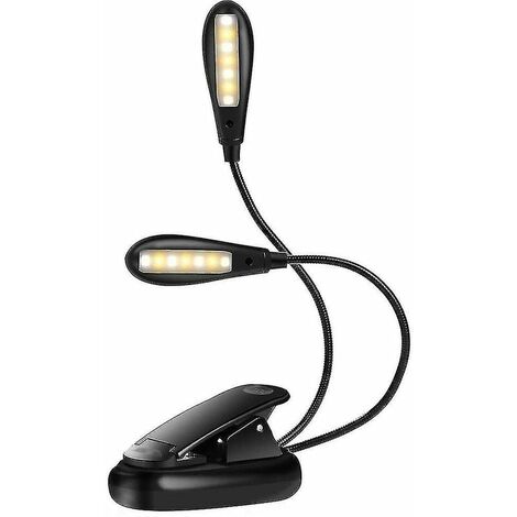 Lampe de lecture rechargeable à 14 leds, lampe de pupitre, 3 luminosités