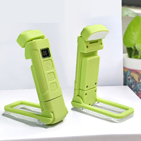 Lampe de lecture rechargeable, lampe de lecture portable, veilleuse à pince facile à fixer, éclairage décoratif à intensité variable (verte)