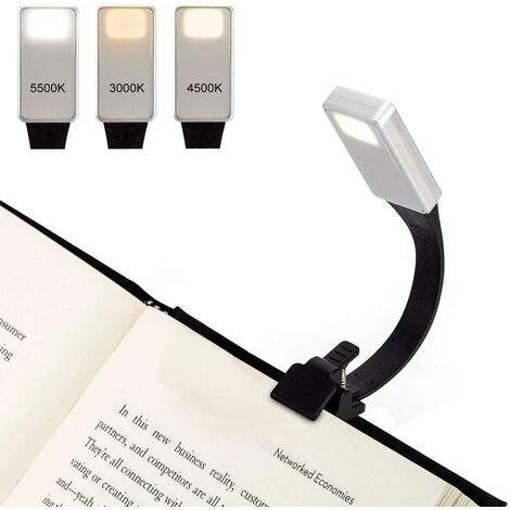 Lampe de Lecture Liseuse Lampe pour Livre, USB Rechargeable Lampe Lecture 7  LED con 3 Modes de LuminositÃ© et 3 TempÃ©rature de Couleur,360Â°Cou  Flexible Lampe Pince Veilleuse pour Lit