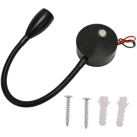 Lampe de lecture RV à LED avec ports USB et Type-C, contrôle tactile, 12-24V pour van, camping-car ou bateau, lumière douce, noir