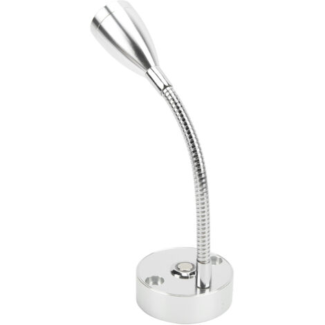Lampe de lecture RV flexible 3 couleurs 12‑24V 3W USB rechargeable pour bateaux et yachts argentée