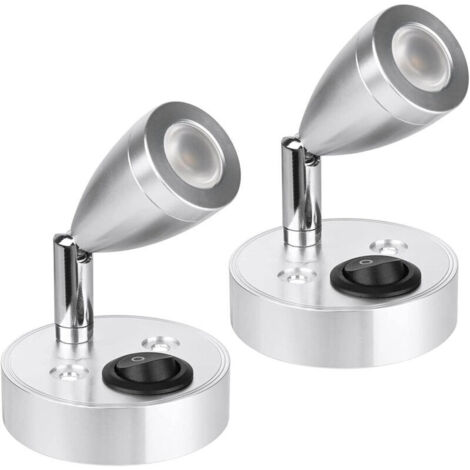 Lampe de lecture spot LED 12 V, 3 W pour intérieur de camping-car, lampe murale de chevet rotative à 180°, lumière chaude 3000 K pour camping-car, camping-car, caravane, bateau (2 pièces)-RAPANDA