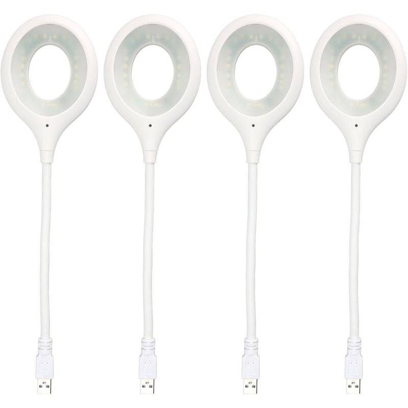 Lampe de lecture usb à commande vocale, 24 led, Intelligence artificielle, lampe de bureau pour la maison et les voyages, 4 pièces