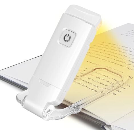 MEMKEY Lampe de Lecture USB Liseuses LED Rechargeable avec Lampe de lecture pour lire au lit Pince 3 Niveaux Luminosité Réglable Pliable mini clip lampe