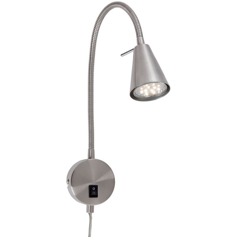 Briloner - Lampe de lit led leuchten tusa, 5 w, 400 lm, IP20, nickel mat, métal, incl., 1x GU10, bras flexible, 45 x 8 x 20,5 cm