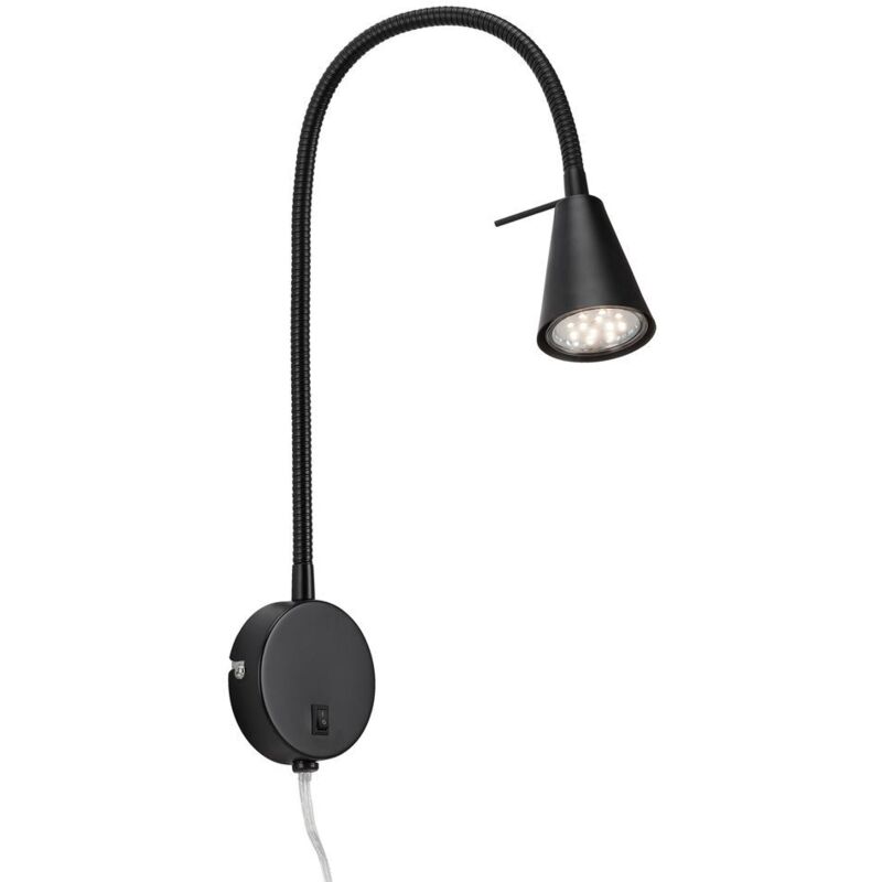 Briloner - Lampe de lit led leuchten tusa, 5 w, 400 lm, IP20, noir, métal, incl., 1x GU10, bras flexible, 45 x 8 x 20,5 cm
