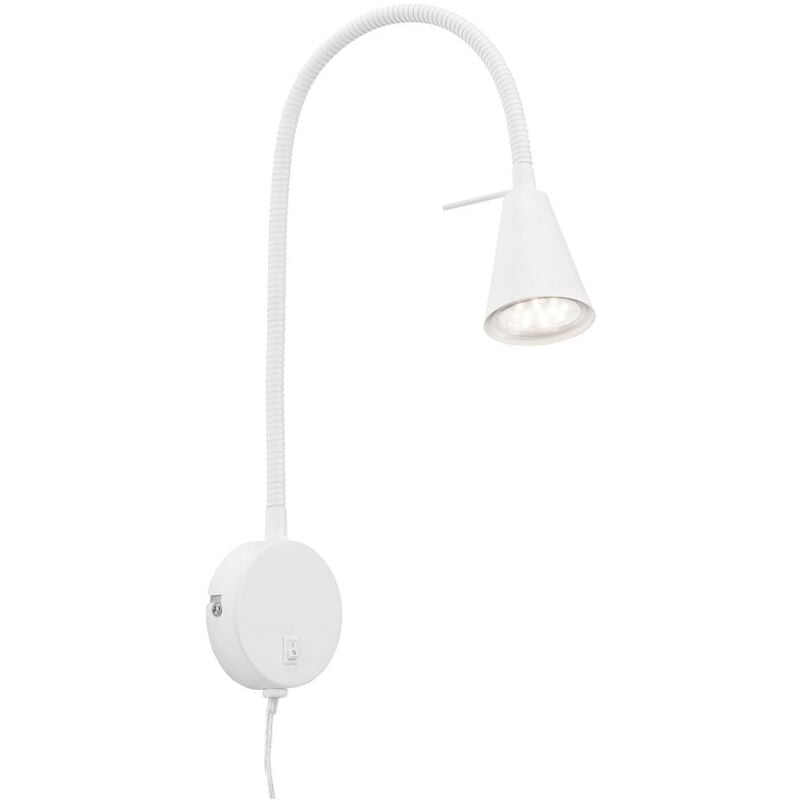 Lampe de lit led Briloner leuchten tusa, 5 w, 400 lm, IP20, blanc, métal, incl., 1x GU10, bras flexible, 45 x 8 x 20,5 cm